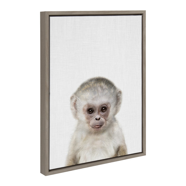 kate & laurel Sylvie Monkey Color Framed Canvas by Simon Te of Tai Prints