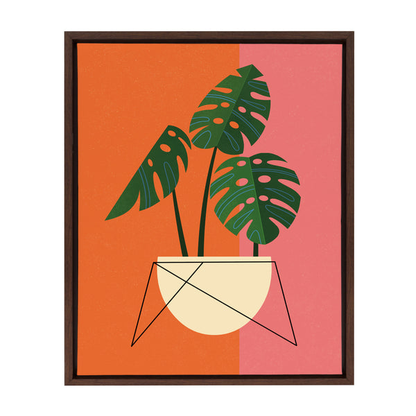 kate & laurel Sylvie Monstera Framed Canvas by Amber Leaders Designs