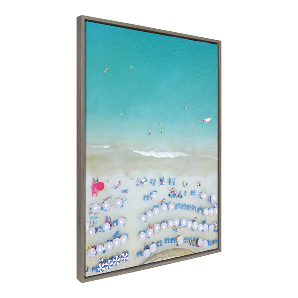 Kate & Laurel Sylvie Monterosso Al Mare Swim Framed Canvas By Rachel Bolgov