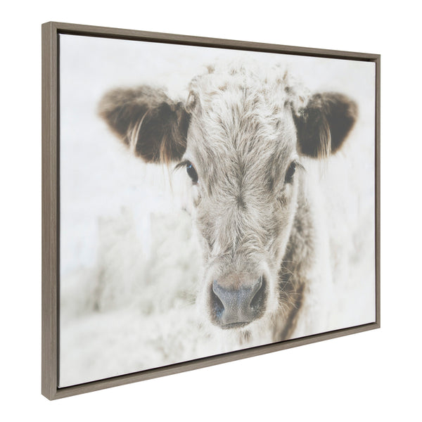 Kate & Laurel Sylvie Moo Framed Canvas By Alicia Abla