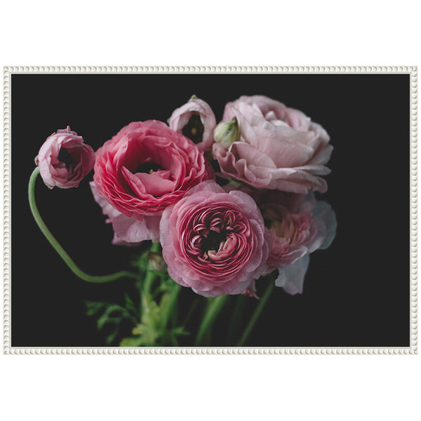 Kate & Laurel Sylvie Mood Dark Pink Ranunculus Flower Bouquet Framed Canvas By Kristy Campbell