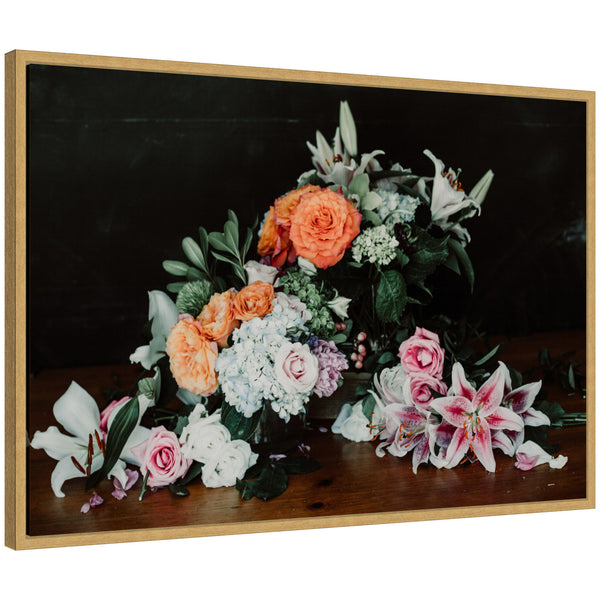 kate & laurel Sylvie Moody Bouquet Framed Canvas by Alicia Abla