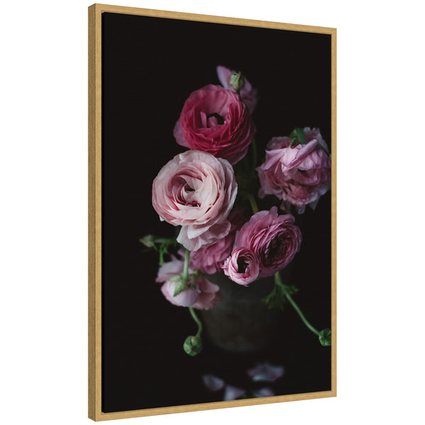 Kate & Laurel Sylvie Moody Dark Pink Floral Bouquet Framed Canvas By Kristy Campbell