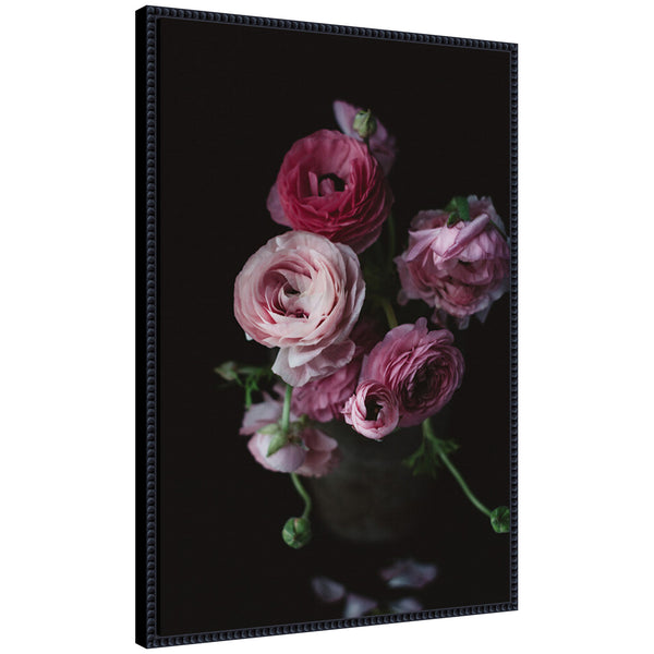 kate & laurel Sylvie Moody Dark Pink Floral Bouquet Framed Canvas by Kristy Campbell