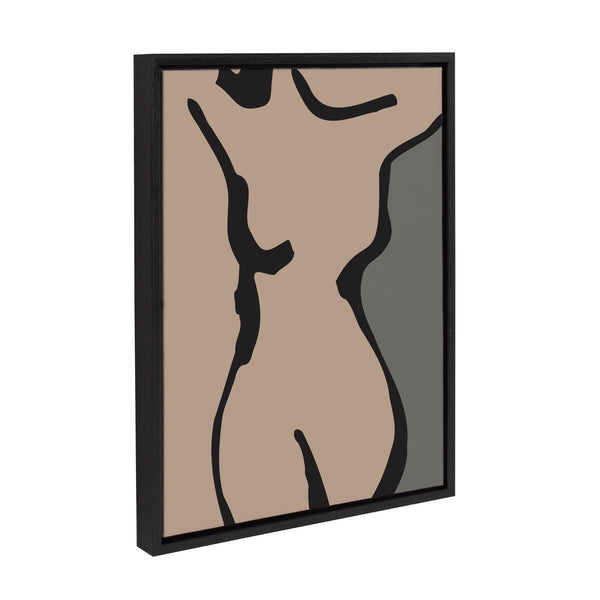 Kate & Laurel Sylvie Moody Feminine Figural Drawing 1 Framed Canvas By The Creative Bunch Studio