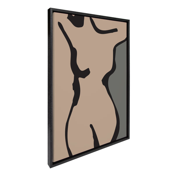 kate & laurel Sylvie Moody Feminine Figural Drawing 1 Framed Canvas by The Creative Bunch Studio