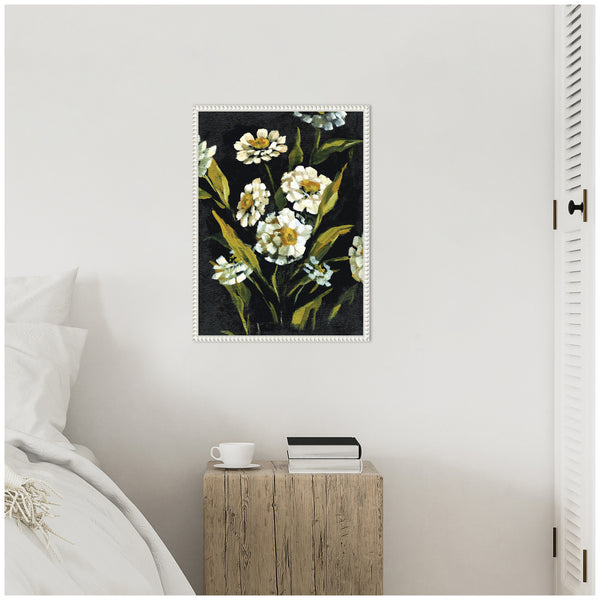 Kate & Laurel Sylvie Moody Floral 1 Framed Canvas By Annie Quigley