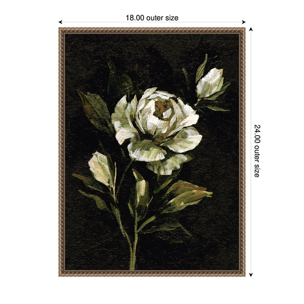 Kate & Laurel Sylvie Moody Floral 2 Framed Canvas By Annie Quigley