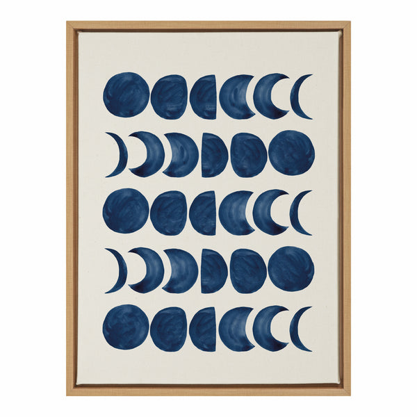 Kate & Laurel Sylvie Moon Phases Framed Canvas By Teju Reval Of SnazzyHues