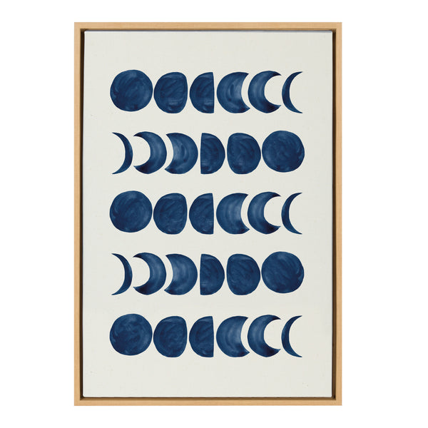 kate & laurel Sylvie Moon Phases Framed Canvas by Teju Reval of SnazzyHues
