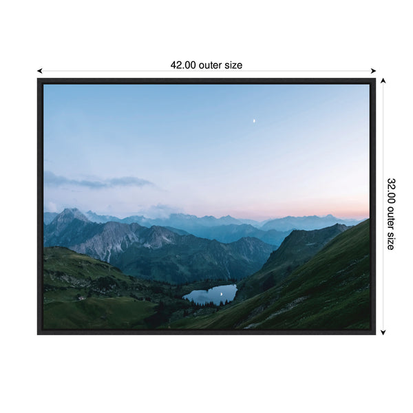 Kate & Laurel Sylvie Moonrise Over The Mountain Lake In The German Alps Framed Canvas By Michael Schauer