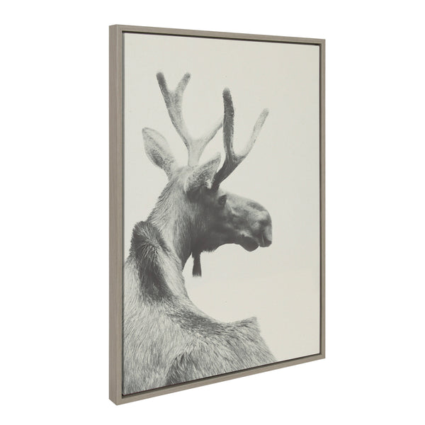 Kate & Laurel Sylvie Moose BW Framed Canvas By Emiko And Mark Franzen Of F2Images