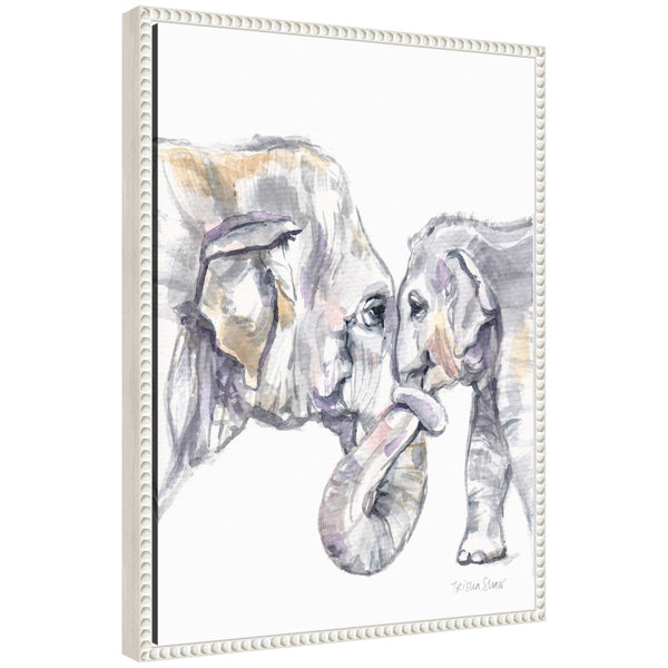 kate & laurel Sylvie Mother and Baby Elephant Framed Canvas by Patricia Shaw