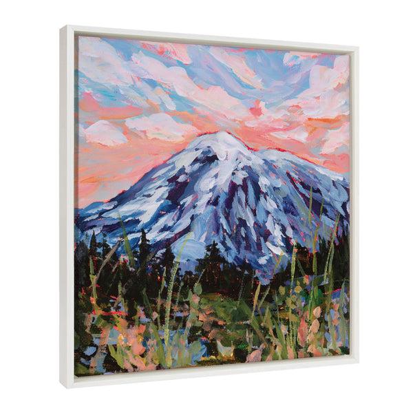 Kate & Laurel Sylvie Mount Rainier Framed Canvas By Emily Kenney