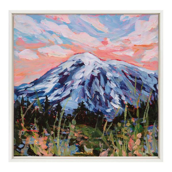 kate & laurel Sylvie Mount Rainier Framed Canvas by Emily Kenney