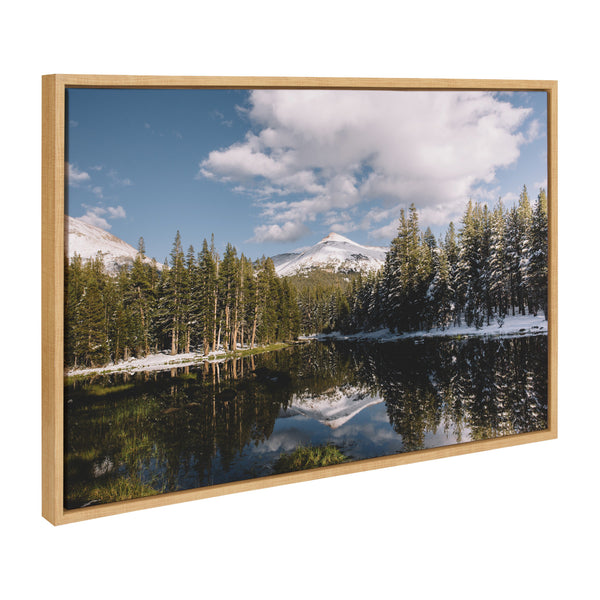 Kate & Laurel Sylvie Mountain Reflection Framed Canvas By Patricia Hasz Of Patricia Rae Photography