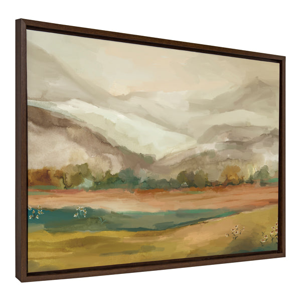 Kate & Laurel Sylvie Mountainscape Framed Canvas By Annie Quigley