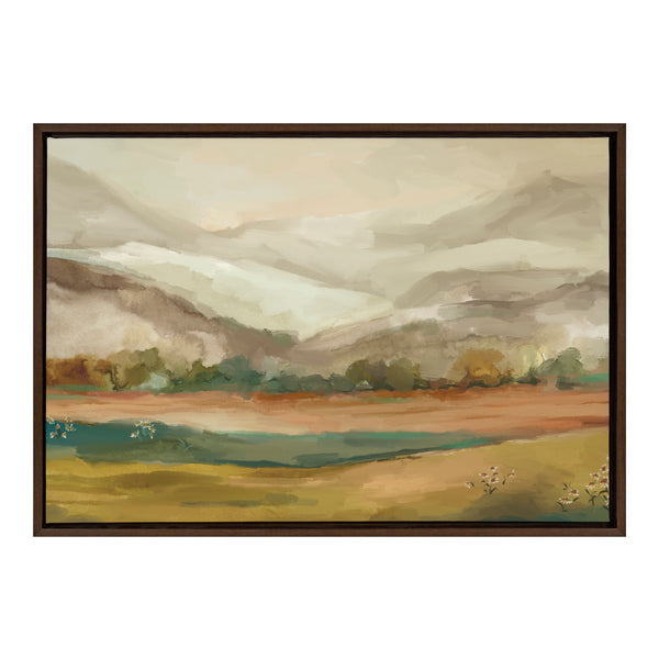 Kate & Laurel Sylvie Mountainscape Framed Canvas By Annie Quigley