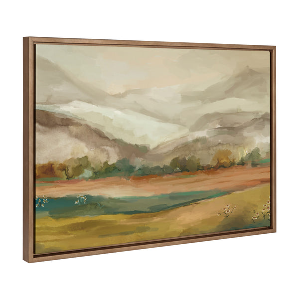 kate & laurel Sylvie Mountainscape Framed Canvas by Annie Quigley