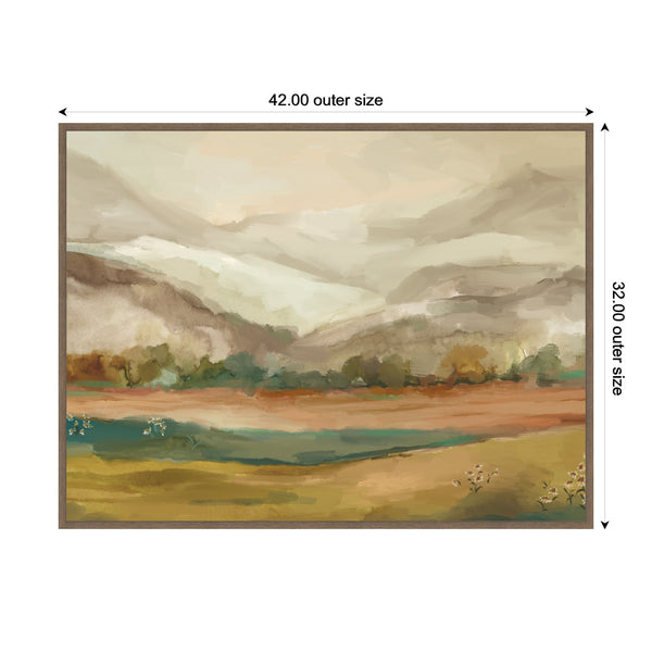 Kate & Laurel Sylvie Mountainscape Horizontal Framed Canvas By Annie Quigley