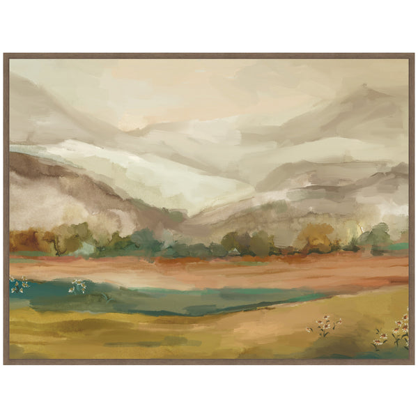 Kate & Laurel Sylvie Mountainscape Horizontal Framed Canvas By Annie Quigley