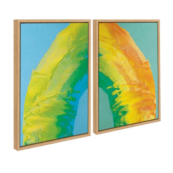 Kate & Laurel Sylvie MP Rainbow Sorbet 1 And 2 Framed Canvas Set By Mentoring Positives