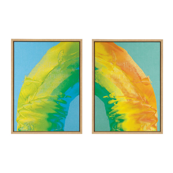 kate & laurel Sylvie MP Rainbow Sorbet 1 and 2 Framed Canvas Set by Mentoring Positives