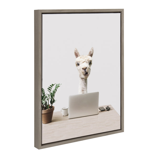 Kate & Laurel Sylvie Mr. Al Paca Here I’m In Distribution Framed Canvas By The Creative Bunch Studio