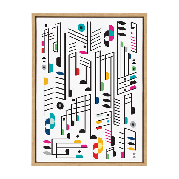 Kate & Laurel Sylvie Music Notes Framed Canvas By Rachel Lee Of My Dream Wall