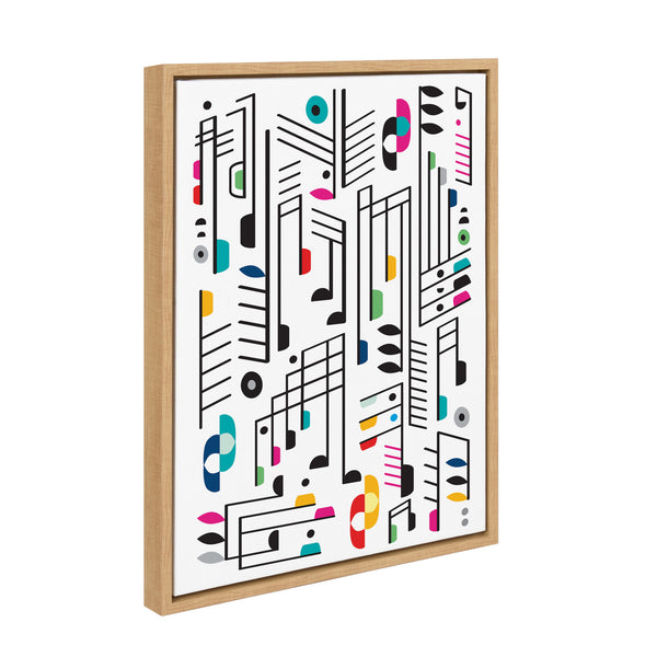 Kate & Laurel Sylvie Music Notes Framed Canvas By Rachel Lee Of My Dream Wall