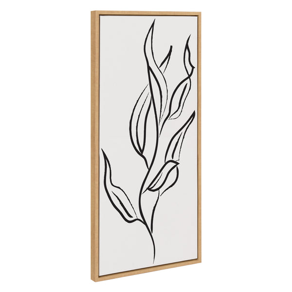 Kate & Laurel Sylvie Muted Illustrated Botanical Black And White Framed Canvas By The Creative Bunch Studio