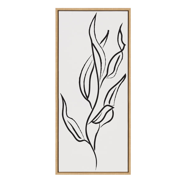 Kate & Laurel Sylvie Muted Illustrated Botanical Black And White Framed Canvas By The Creative Bunch Studio