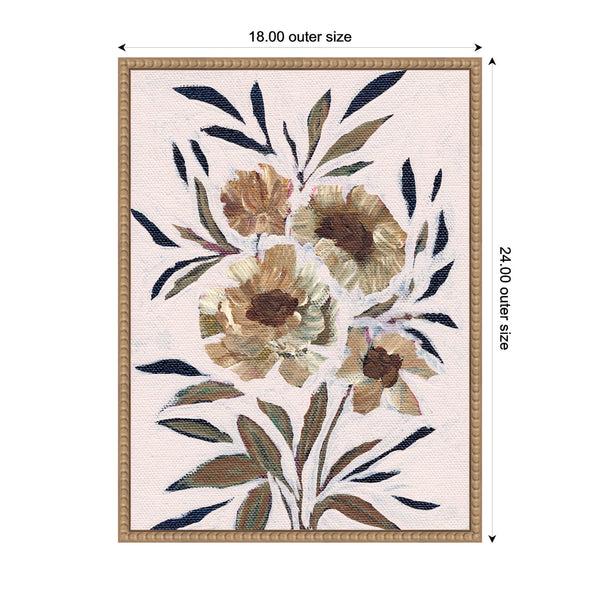 Kate & Laurel Sylvie Muted Paintrely Florals Framed Canvas By Nikita Jariwala