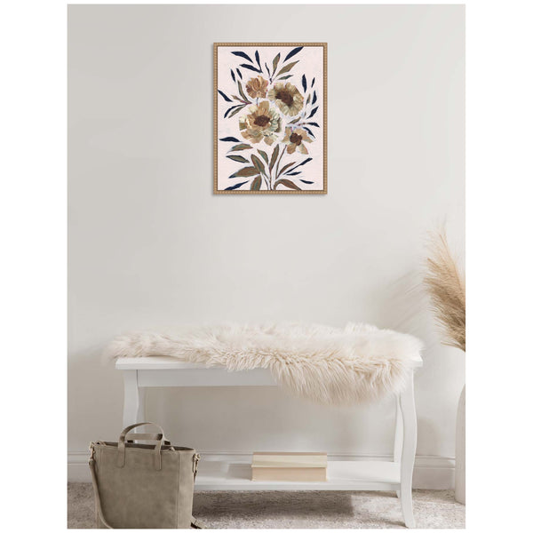 Kate & Laurel Sylvie Muted Paintrely Florals Framed Canvas By Nikita Jariwala
