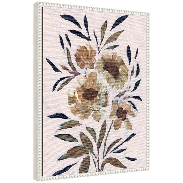 Kate & Laurel Sylvie Muted Paintrely Florals Framed Canvas By Nikita Jariwala