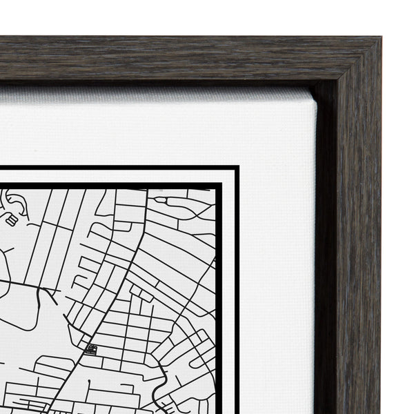 Kate & Laurel Sylvie Nashville Modern Map Framed Canvas By Jake Goossen