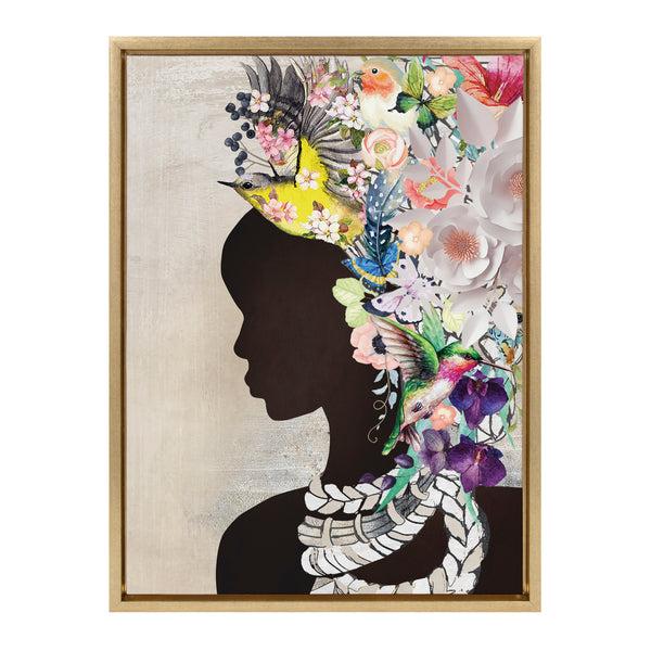 Kate & Laurel Sylvie Natural Woman Framed Canvas By Nikki Chu