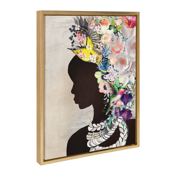 Kate & Laurel Sylvie Natural Woman Framed Canvas By Nikki Chu