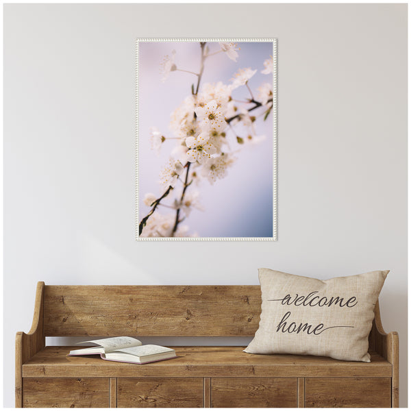Kate & Laurel Sylvie Nature White Floral Blooms Framed Canvas By Patricia Hasz Of Patricia Rae Photography