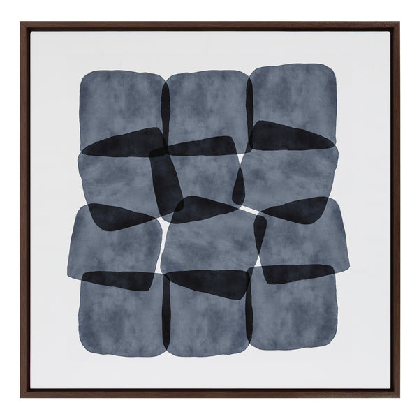 Kate & Laurel Sylvie Navy Block Abstract Framed Canvas By Amy Lighthall