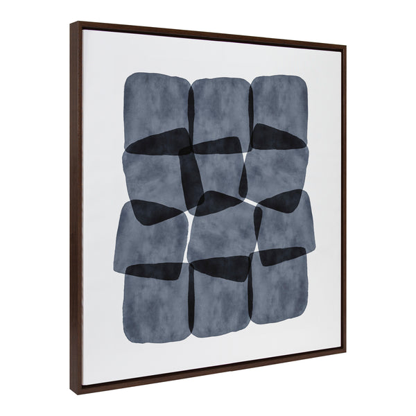 Kate & Laurel Sylvie Navy Block Abstract Framed Canvas By Amy Lighthall