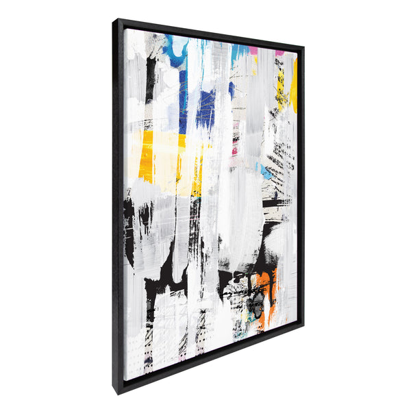 Kate & Laurel Sylvie NC Street Art 2 Inner Battle And Abstract Sunset Framed Canvas