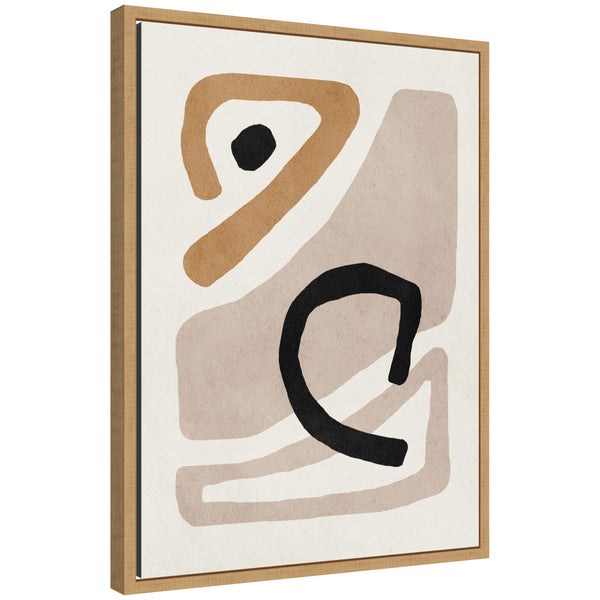 Kate & Laurel Sylvie Neutral Abstract 1 Minimal Modern Art Framed Canvas By July Art Prints