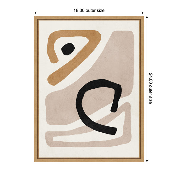 Kate & Laurel Sylvie Neutral Abstract 1 Minimal Modern Art Framed Canvas By July Art Prints