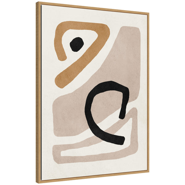 kate & laurel Sylvie Neutral Abstract 1 Minimal Modern Art Framed Canvas by July Art Prints