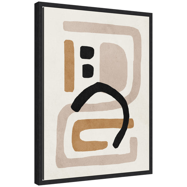 Kate & Laurel Sylvie Neutral Abstract 2 Minimal Modern Art Framed Canvas By July Art Prints