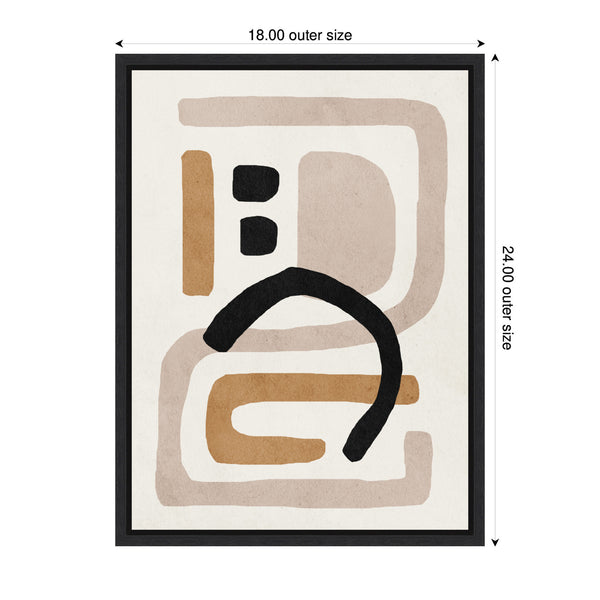 Kate & Laurel Sylvie Neutral Abstract 2 Minimal Modern Art Framed Canvas By July Art Prints