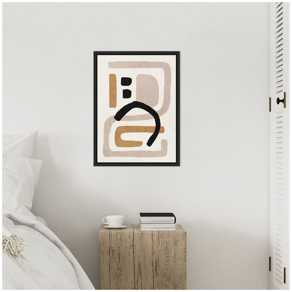 Kate & Laurel Sylvie Neutral Abstract 2 Minimal Modern Art Framed Canvas By July Art Prints