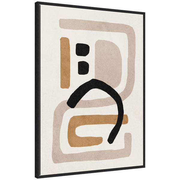 kate & laurel Sylvie Neutral Abstract 2 Minimal Modern Art Framed Canvas by July Art Prints