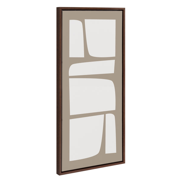 Kate & Laurel Sylvie Neutral Abstract Aztec Shapes Panel Framed Canvas By The Creative Bunch Studio